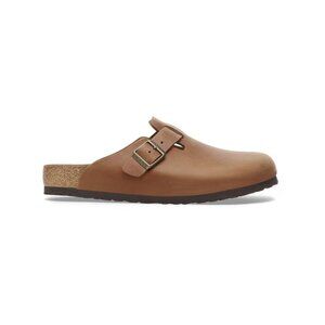 Birkenstock Boston Unisex BS Oiled Leather Clog Sandals - Cognac